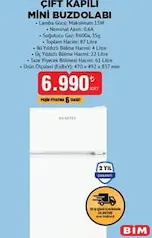 KUMTEL ÇİFT KAPILI MİNİ BUZDOLABI